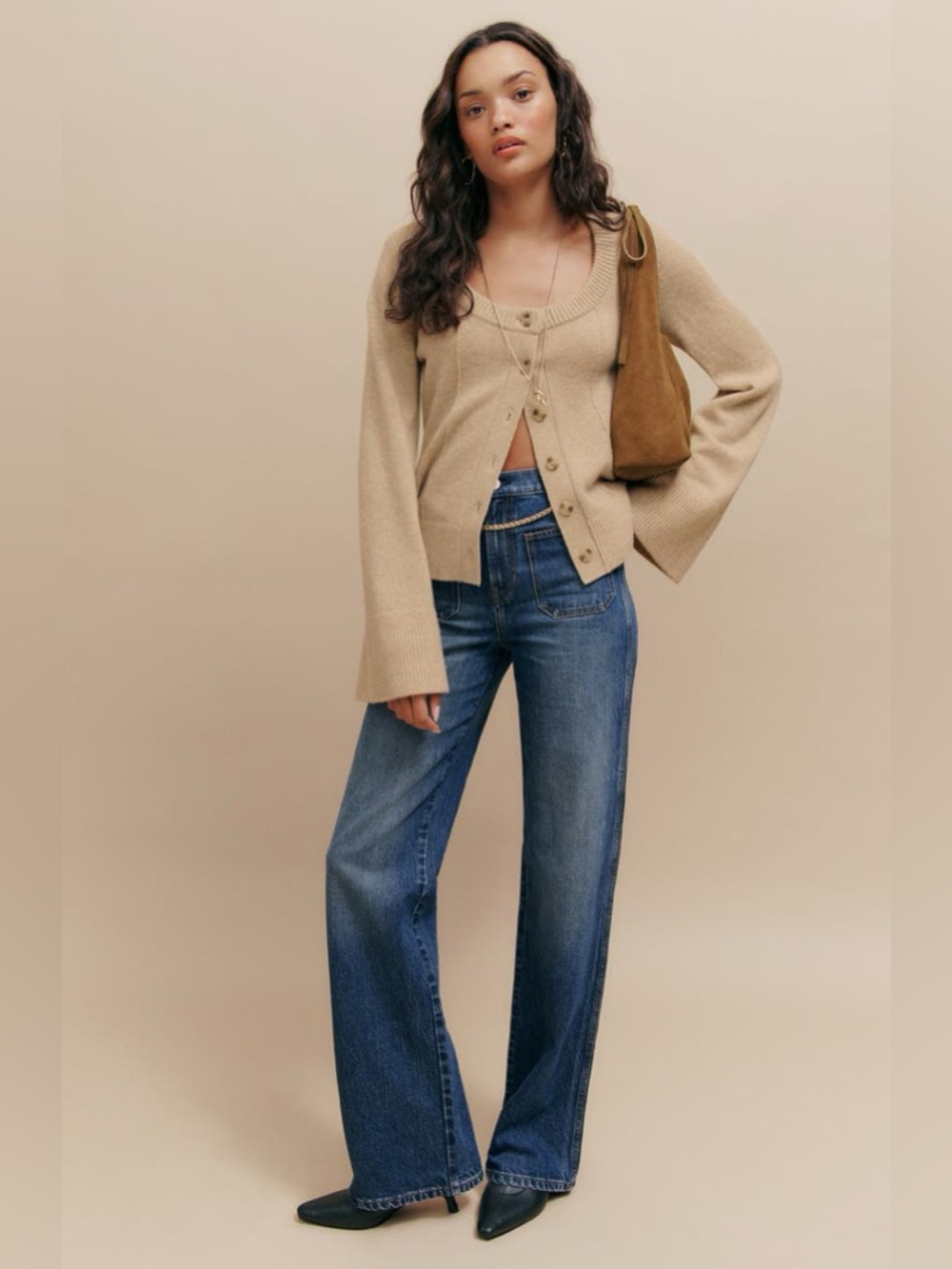 Reformation Alyssa high rise wide leg jeans in mellusine - size 28